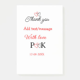 Met liefde voeg koppel naam letter toe dank je voe post-it® notes