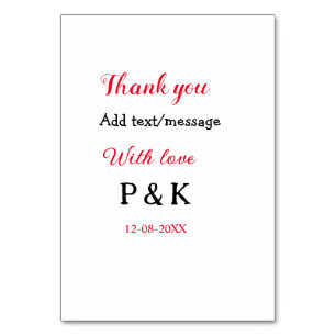 Met liefde voeg paar naam brief dank u toevoegen d kaart