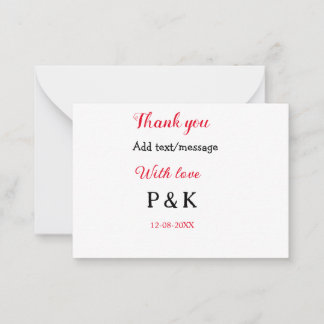Met liefde voeg paar naam brief dank u toevoegen d notitiekaartje