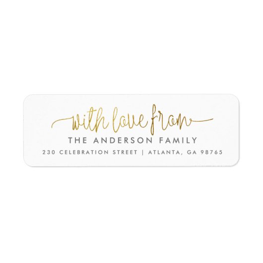 Met liefde voor Gold Script en aangepaste familien Etiket (Voorkant)