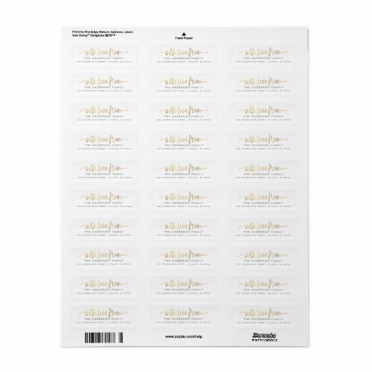 Met liefde voor Gold Script en aangepaste familien Etiket (Full Sheet)