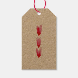 Met liefdesgeschilderde harten Kraft label Cadeaulabel