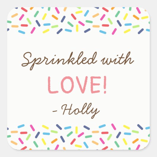 Met liefdesLabels besproeid Dank u wel! Vierkante Sticker (Voorkant)