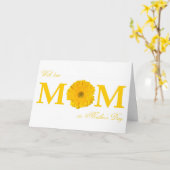 Met liefdesmoeder op Moederdag Gerbera Daisy Flowe Kaart (Gele Bloem)