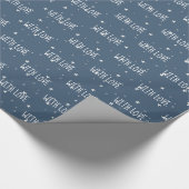 Met liefdestekst Witte sterren Verpakkingspapier Cadeaupapier (Hoek)