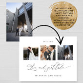 Met Love and Gratitude Elegant Wedding Photo Bedankkaart