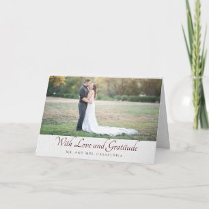 Met Love and Gratitude White Linen Hartelijk dank Bedankkaart