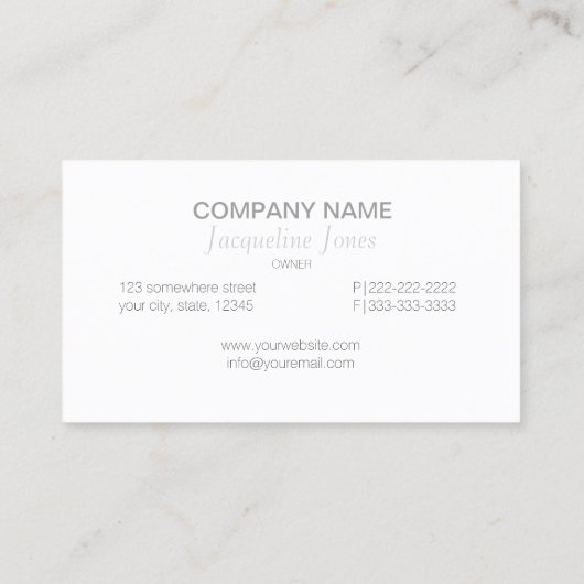 Met Love Black Script ID193 Visitekaartje (Achterkant)