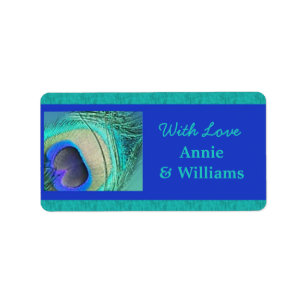 Met Love Gift Labels: Peacock Feather Labels