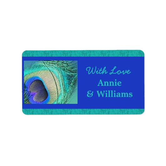 Met Love Gift Labels: Peacock Feather Labels (Voorkant)