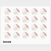 Met Love, Sage Script Typography Striped Sticker (Vel)