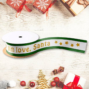 Met Love Santa Custom Text Kerstmis Lint