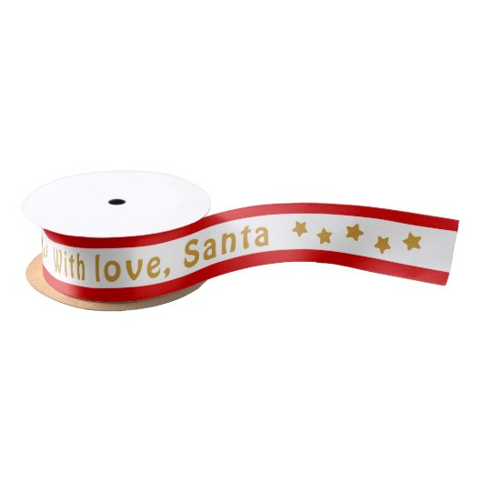 Met Love Santa Custom Text Kerstmis Lint (Spoel)