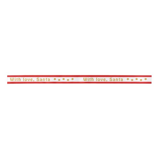 Met Love Santa Custom Text Kerstmis Lint (Voorkant)