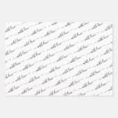 Met Love Typography Black en White Inpakpapier Vel (Voorkant 2)