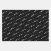 Met Love Typography Black en White Inpakpapier Vel (Voorkant)