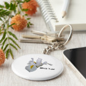 Met Love White Iris Sleutelhanger (Zijkant)