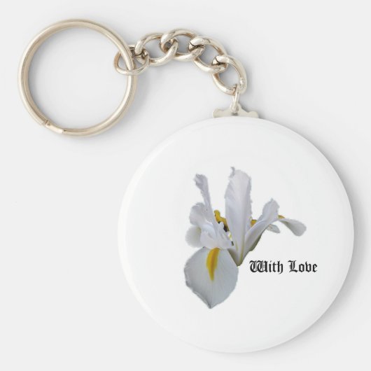 Met Love White Iris Sleutelhanger (Voorkant)