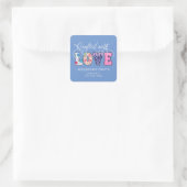 Met Love White Script ID193 gemaakt Vierkante Sticker (Tas)