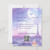 Met menu Amour Éternel RSVP-kaart (Achterkant)