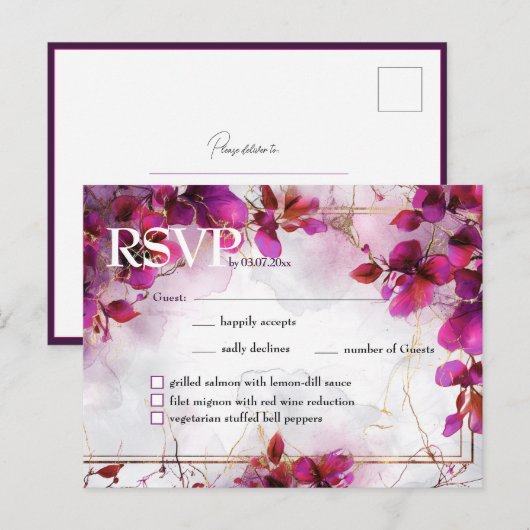 Met menu Fuchsia Enchantment: Waterverf (Voorkant / Achterkant)