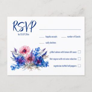 💍 met menu Korenbloemen & Lavendel RSVP briefkaar