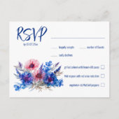 💍 met menu Korenbloemen & Lavendel RSVP briefkaar (Voorkant)