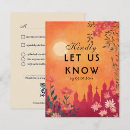 Met menukeuze Sunset Serenade Wedding RSVP Kaartje