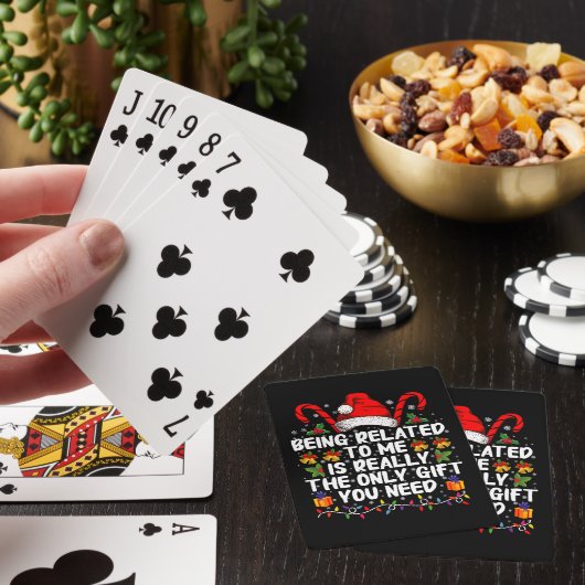 Met mij verwant zijn is echt het enige geschenk pokerkaarten (Insitu)