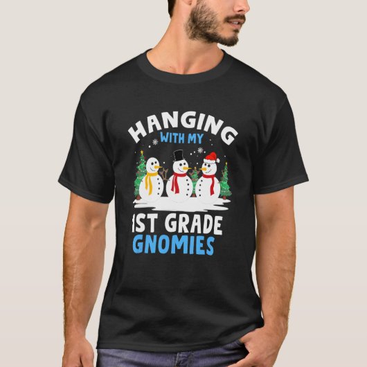 Met mijn eerste klas-gnomen-leraar Christma T-shirt (Voorkant)