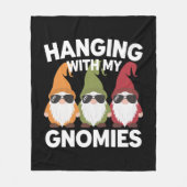 Met mijn gnomen, Funny Garden Gnome Fleece Deken (Voorkant)