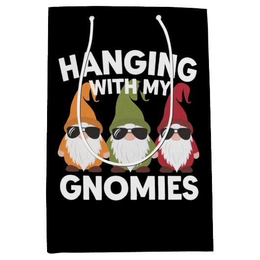 Met mijn gnomen, Funny Garden Gnome Medium Cadeauzakje (Voorkant)