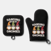 Met mijn gnomen, Funny Garden Gnome Ovenwant & Pannenlap Set (Voorkant)