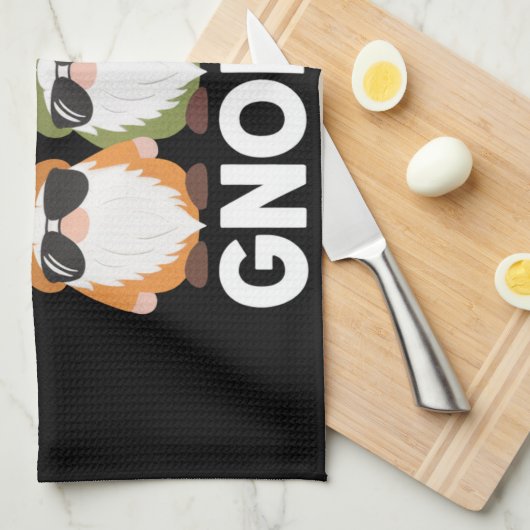 Met mijn gnomen, Funny Garden Gnome Theedoek (Quarter Fold)