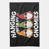 Met mijn gnomen, Funny Garden Gnome Theedoek (Verticaal)
