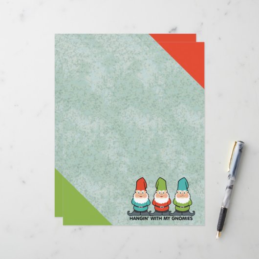 Met mijn Gnomen Homies Cute Briefpapier (Voorkant / Achterkant in situ)