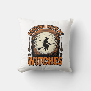 Met mijn heksen hangen Vintage Halloween T-shirt D Kussen