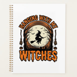 Met mijn heksen hangen Vintage Halloween T-shirt D Planner