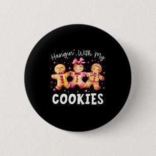 Met mijn koekjes gemberbrood vrouwen Kerstmis Ronde Button 5,7 Cm
