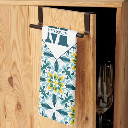 Met Mogram VerdeSol Azulejo Harmony Theedoek (Derde Gevouwen)