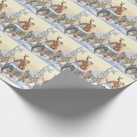 Met Molly Brett dansende bosdieren met kerstdansen Cadeaupapier (Hoek)