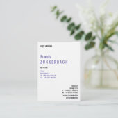 Met Monogram Staand Formaat Visitekaartje (Staand voorkant)