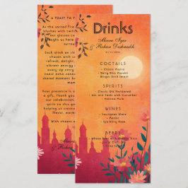 Met mooie tekst Drink kaart Sunset Serenade