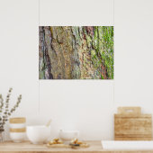 met mos bedekte boomschors poster (Keuken)