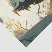 Met mos bedekte grafsteen met spindecoupage tissuepapier (Detail)