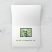 MET MOS BEDEKTE STENEN CHERUB/FELICITATIES. KAART (Binnen)