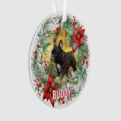 Met naam 2-kantjes Pet Memorial Kerst Ornament (voorkant)