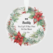 Met naam 2-kantjes Pet Memorial Kerst Ornament (achterkant)