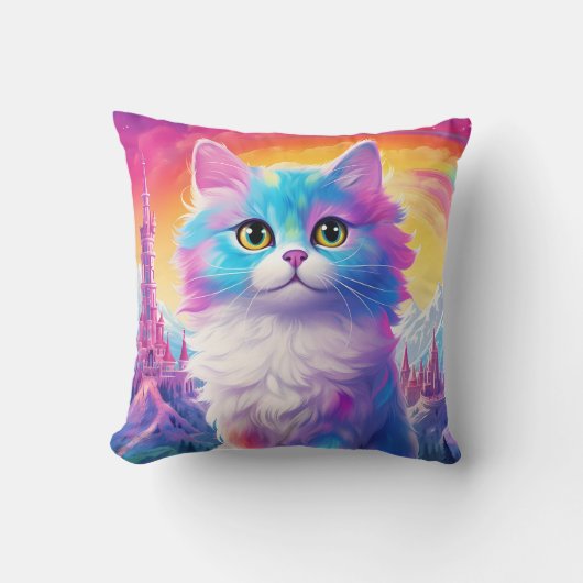 😺 Met naam Mooie pastelkat Kussen (Voorkant)