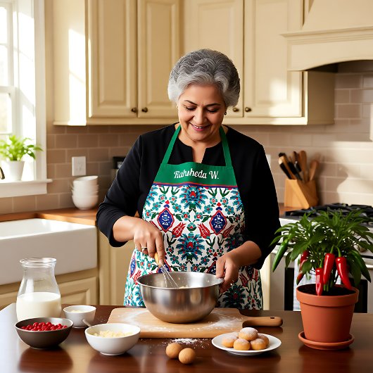 Met naam 💙 💚 mooie Turkse tegels Schort